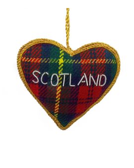 Scotland Tartan Heart Christmas Decoration