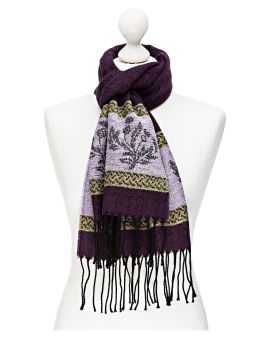Celtic Scarf in Purple with Thistle Design