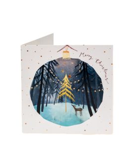 Pack of 10 Christmas Cards with Scenic Bauble Design