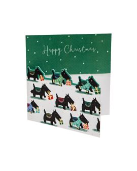 Pack of 8 Premium Christmas Cards with Scottie Dog Design