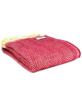 Recycled Wool Chevron Throw - Pink
