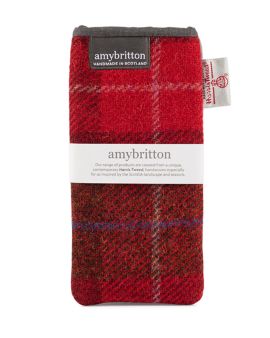 Red Harris Tweed Large Glasses Pouch