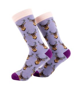 Women's Bamboo Socks With Stag Pattern