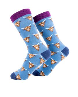Women's Bamboo Socks With Highland Cow Pattern