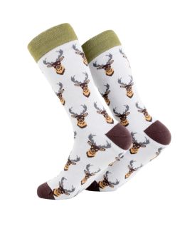 Men's Bamboo Socks with Highland Stag Pattern