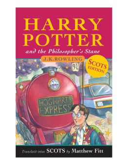 The front cover of the book 'Harry Potter and the Philosopher's Stane.'