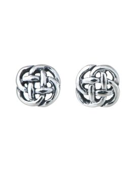Sterling Silver Round Celtic Knot Stud Earrings