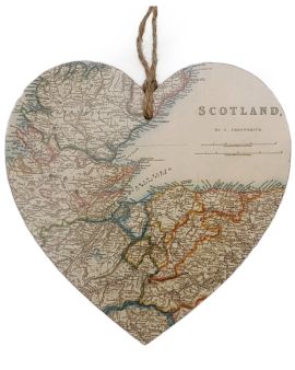 Scotland Hanging Heart Map by Block Art