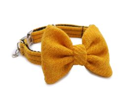  Bowzos Harris Tweed Dog Bow Tie - Yellow