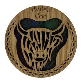 Heilan Coo (Highland Cow) Round Coaster