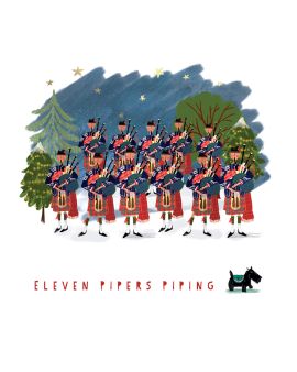 11 Pipers Christmas Cards Pack of 8