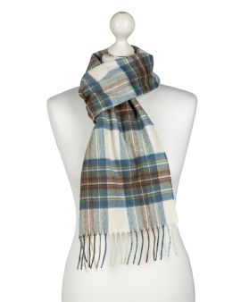 Muted Blue Stewart Cashmere Scarf By Johnstons Of Elgin