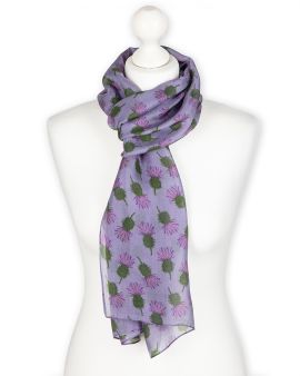 Lilac Thistle Silk Scarf - Concept Bloom