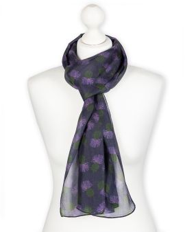 Purple Thistle Silk Scarf - Concept Bloom