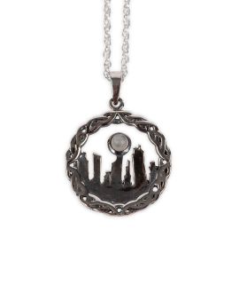 Outlander Inspired Standing Stones Silver Pendant Medium with Moonstone - Hamilton & Young