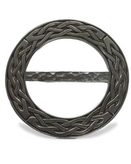 Lady Crow Celtic Knot Styled Pewter Scarf Ring