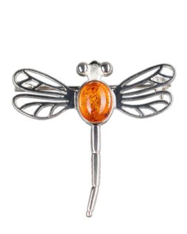 Outlander Inspired Amber Dragonfly Brooch