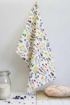 Sarah Leask Studio Wildflowers Allover Pattern Tea Towel