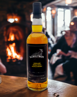 A bottle of Schiltron Single Malt Whisky.
