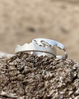 Silver Ring with Scottish Coastline Design